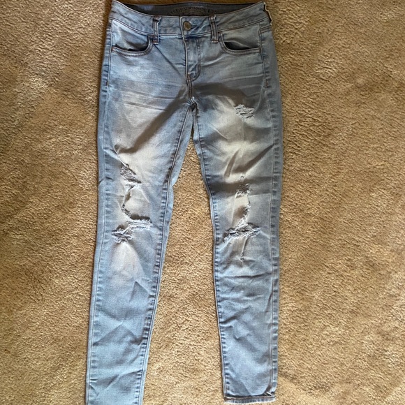 American Eagle Stretch Skinny Jeans Ripped - Picture 1 of 4